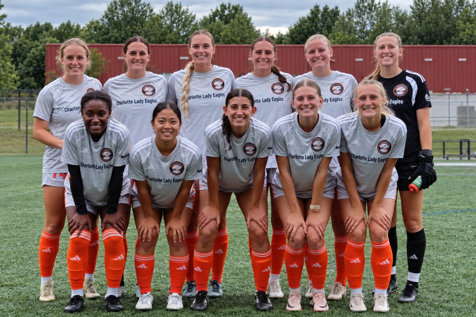 Lauren and Charlotte Eagles teammates posing together before a match